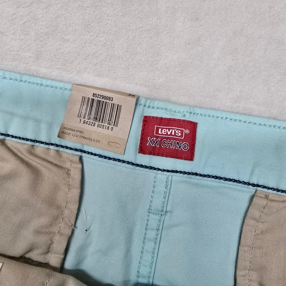 Levi's XX Chino Shorts Mens Size 36 Light Teal Blue Casual Taper Regular Fit NEW